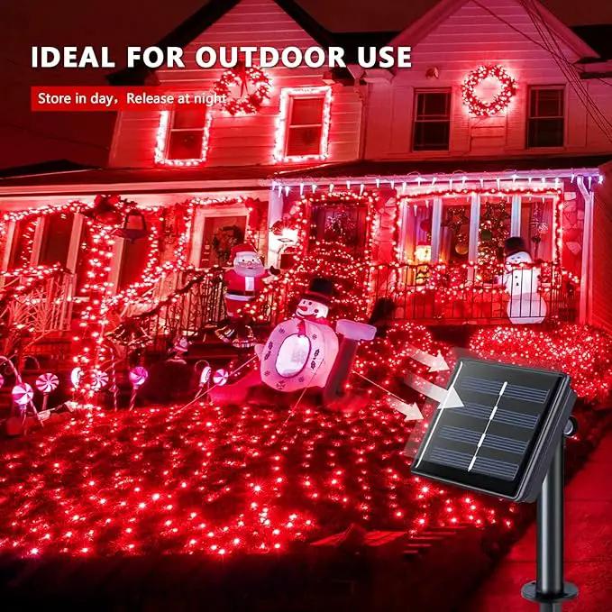 JMEXSUSS 2 Pack Solar Fairy Lights, 33FT 100 LED Red Outdoor Waterproof String Lights for Outside Tree Party Patio Christmas Valentine Day Decorations by GreenHaven Gardens