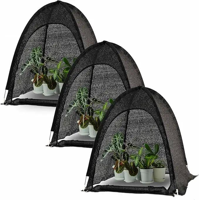 Porayhut Pop up Sunshade Cloth Pack of 3,Easy Open Crop Shade Net 36''*36''*39''UV Resisitant Plant 80% Sunblock Net for Mini Flower Pot with Stakes by GreenHaven Gardens