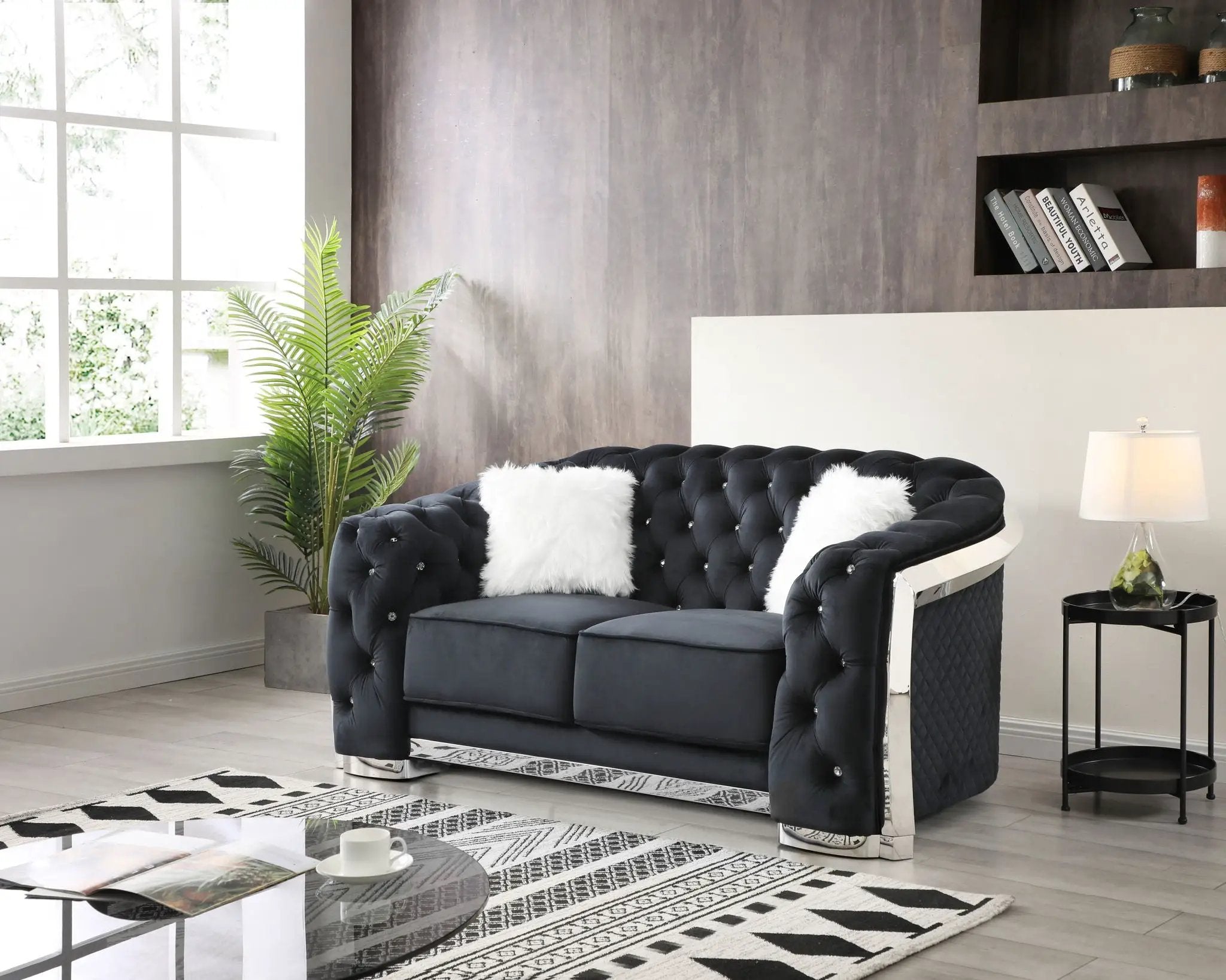 Loveseat With Flared Arms by Unique Piece Furniture