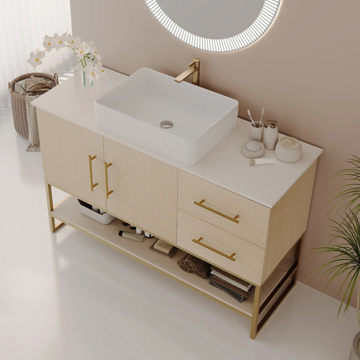 36" Modern Bathroom Vanity with Ceramic Vessel Sink by HouseOfZazla