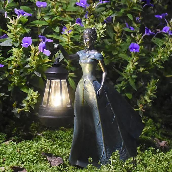 Fairy Garden Statue Solar Garden Decor with Lights for Yard Lawn Decorations Outdoor Patio Fairy Garden Decor Gardening Gifts for Women by GreenHaven Gardens