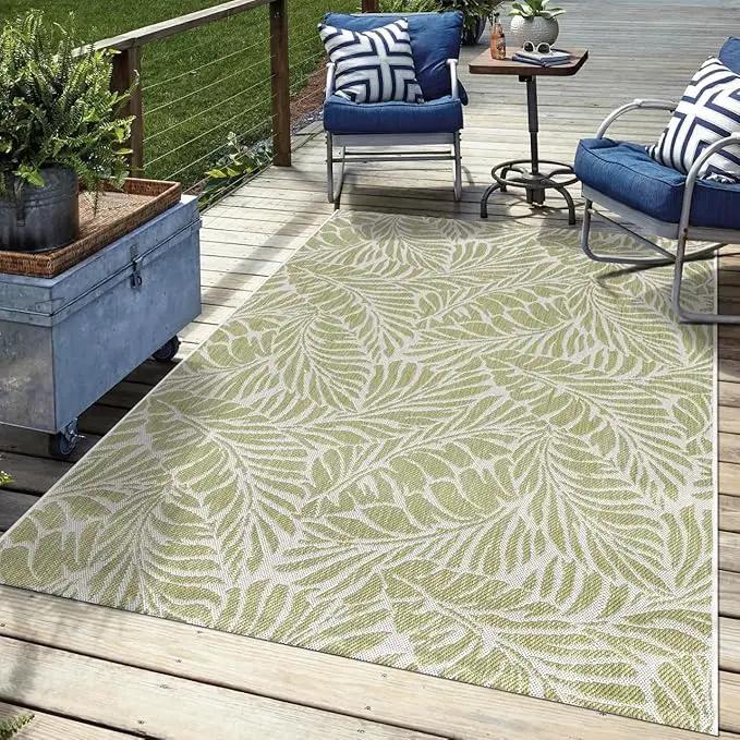 Keen Home Design Terrace Outdoor Area Rug - 5x8 Washable Indoor/Outdoor Rug for Patio, Kitchen, Balcony, Beach, Garden, Deck and Porch, Size: 5'3"x7'7" by GreenHaven Gardens