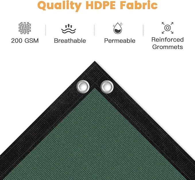 VICLLAX Shade Fabric Sun Shade Cloth with Every 2 FT Grommets for Patio Garden Pergola Cover Canopy 13x24 FT, Dark Green by GreenHaven Gardens