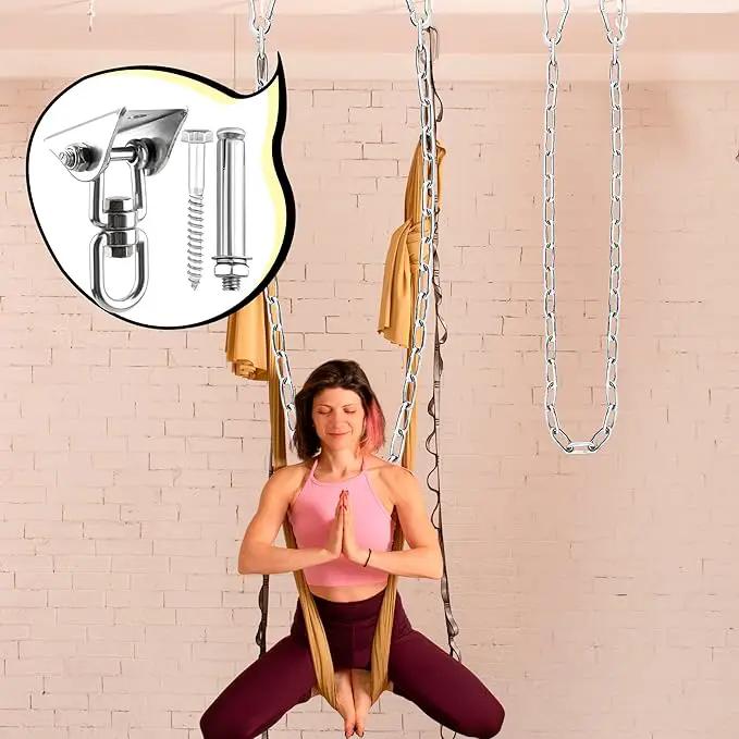 2 Set Hammock Hanging with Swing Chain 1200 LB Capacity Heavy Duty Swing Hangers 360° Swivel Hammock Hanger Kit for Hanging Hammock Chair Tree Yoga by GreenHaven Gardens