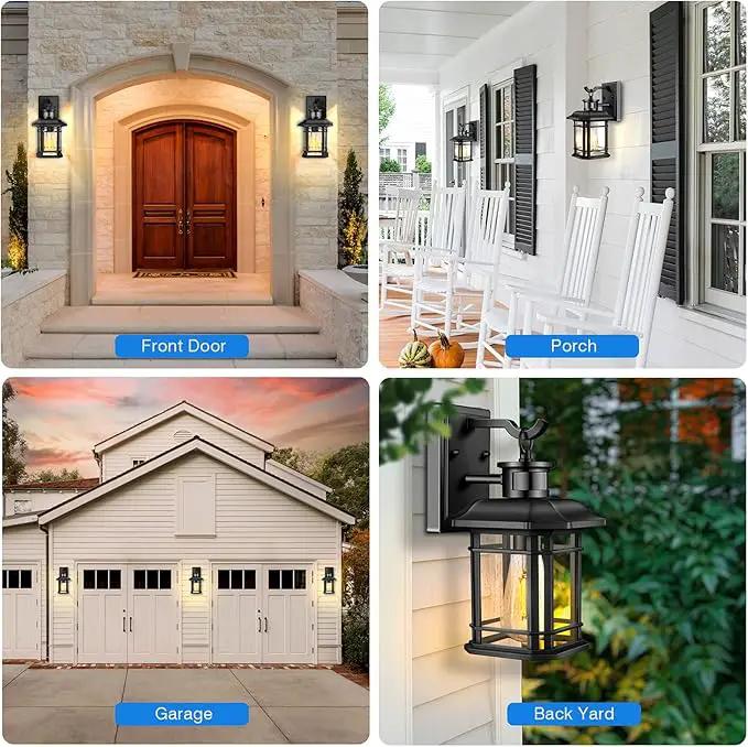 VIANIS 2 Packs Motion Sensor Outdoor Lights, Dusk to Dawn Outside Lights for House, Black Outdoor Light Fixture Sconce for House, Doorway, Entryway, Waterproof, Anti-Rust by GreenHaven Gardens