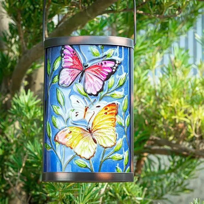 Hanging Solar Lantern Outdoor Waterproof LED Butterfly Solar Lights Decorative Solar Garden Lanterns Tabletop Lamp for Outdoor Patio Yard Decor by GreenHaven Gardens