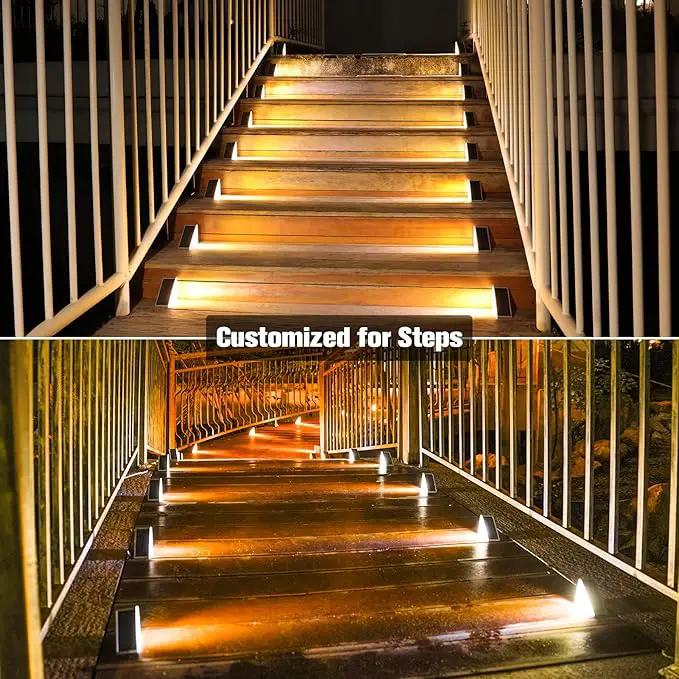 VOLISUN Outdoor Stair Lights 12 Pack, Solar Step Lights Waterproof IP67,80 Lumen, Led Step Light Outdoor for Garden Backyard Stair, Front Door,Porch and Deck(Warm White) by GreenHaven Gardens