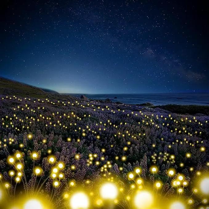 Solar Garden Lights,2Pack 16LEDs 8Modes Firefly Lights Outdoor Decorations, Swaying Light Sway by Wind,Firefly Solar Lights for Outside IP65 Waterproof,Yard Patio Decoration, Warm White by GreenHaven Gardens