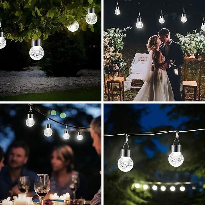 Solar Lights Outdoor Hanging Decorative Globe 24 Pack, Waterproof Solar Lantern with Handle and Clip, Solar Powered Glass Ball Lights for Garden Yard Fence Tree Umbrella Holiday Décor, Cold White by GreenHaven Gardens