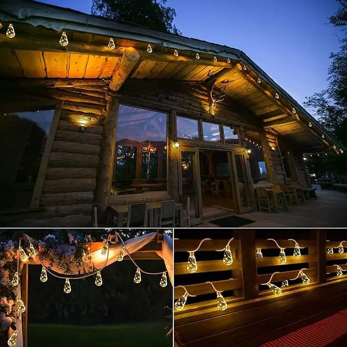 Solar Outdoor String Lights, 2 Pack 20Ft Vintage Rope Hemp Solar Patio Lights, Waterproof Warm White Solar Powered String Lights With 8 Modes 16 Shatterproof Bulbs for Fence Stairs Balcony Café Bistro by GreenHaven Gardens