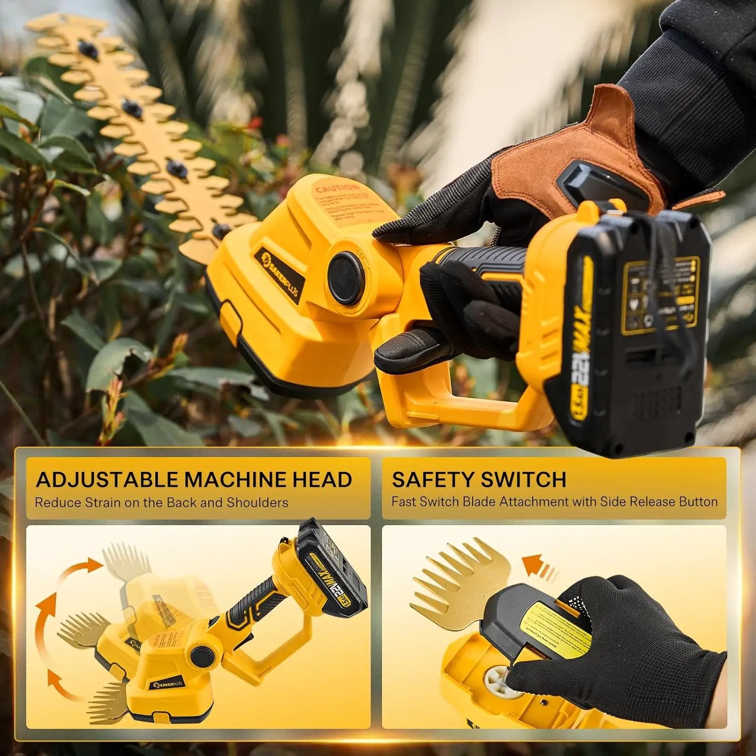 Hedge Trimmer Cordless, 2 in 1 Grass Shears Hedheld and Electric Hedge Trimmer, 22V Mini Battery Hedge Trimmers Clippers with Rechargeable Battery and Charger for Garden and Lawn by GreenHaven Gardens