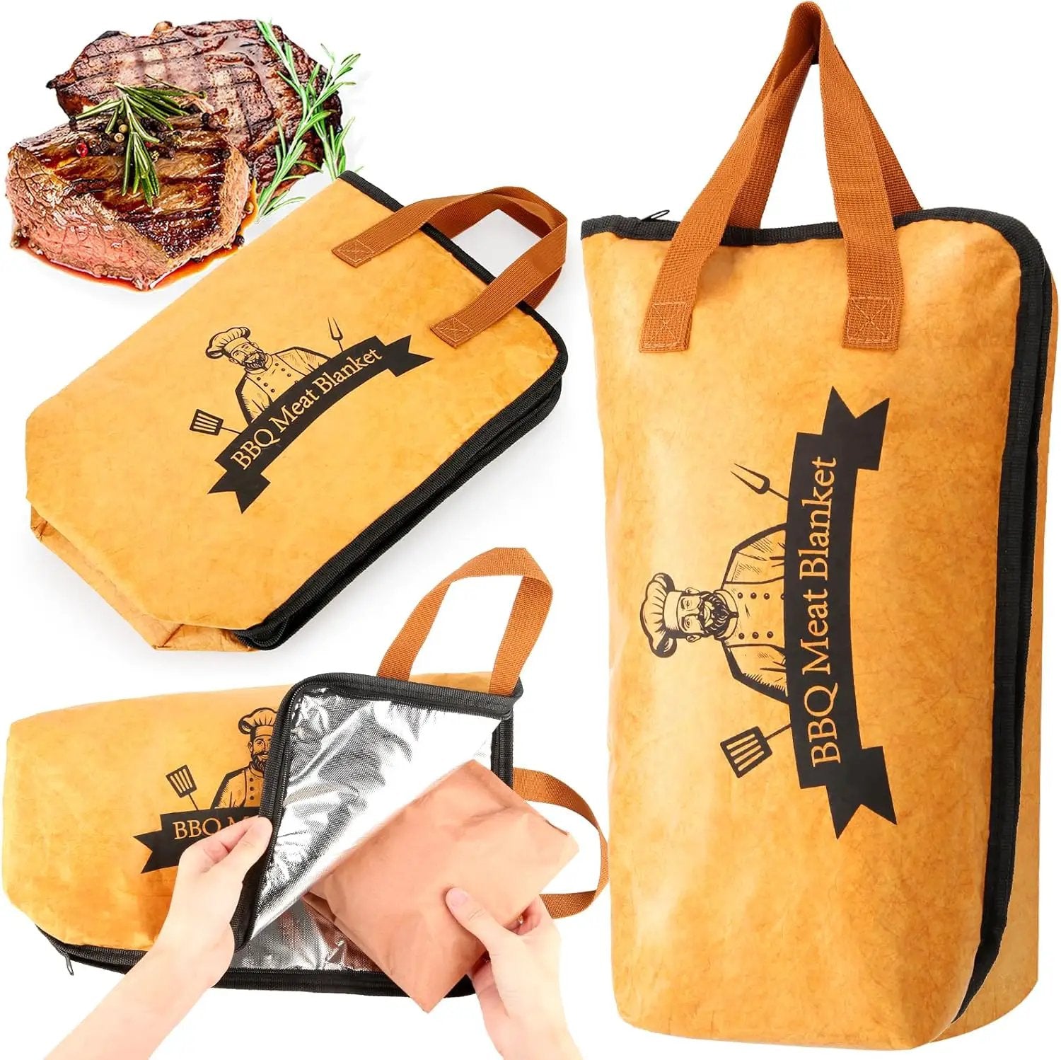 BBQ Blanket for Resting Meat,Smoker Meat Resting Blanket, Reusable Smoker Grilling Meat Insulated Resting Bag with Wide Mouth for Large Brisket/Beef/Pork Shoulders/Turkeys (BBQ Blanket 15in) by GreenHaven Gardens