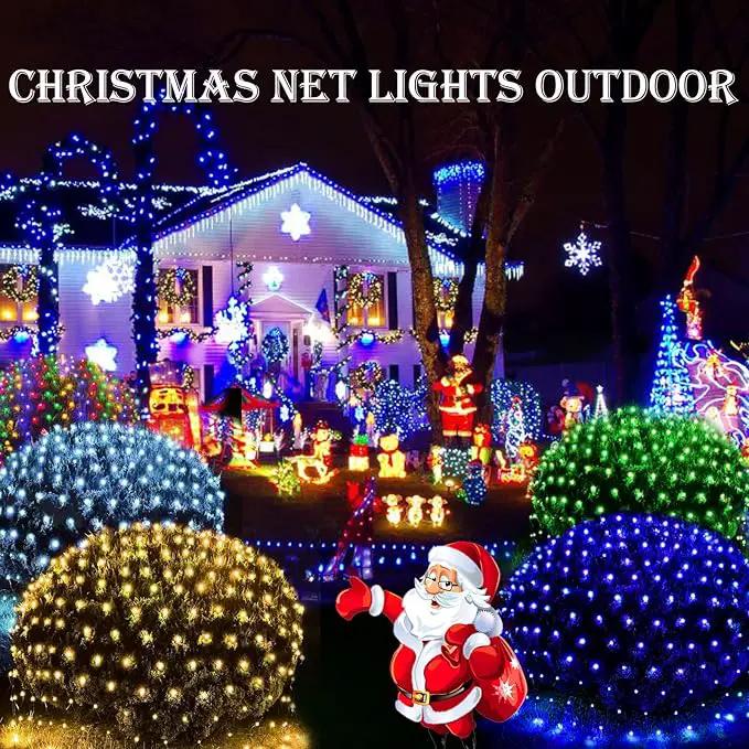 Christmas Decorations Net String Light Outdoor, 14.8ft x 5ft 300 LED White Net Lights Connectable 8 Modes Fairy Mesh Light Plug in for Bushes Tree Garden Home Party Halloween Christmas Decor by GreenHaven Gardens