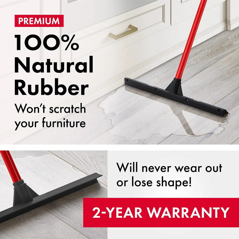 Tyroler Rubber Floor Squeegee 17" Floor Squeegee Heavy Duty, Deck Squeegee Outdoor for Floors with 55" 4 Part Handle, Perfect Outdoor Squeegee for Patio, Tiles, Marble, Garage, Shower, Window by GreenHaven Gardens