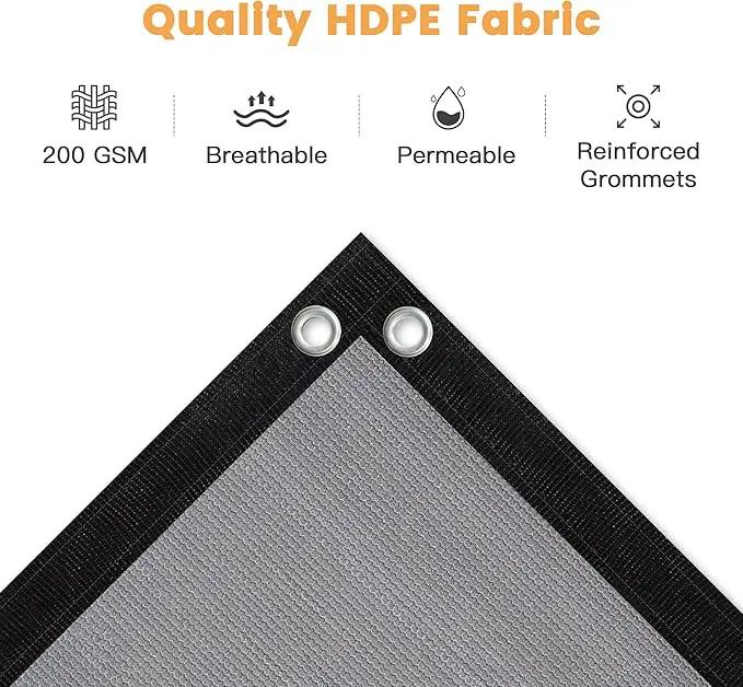 VICLLAX Shade Fabric Sun Shade Cloth with Every 2 FT Grommets for Patio Garden Pergola Cover Canopy 6x8 FT, Light Grey by GreenHaven Gardens