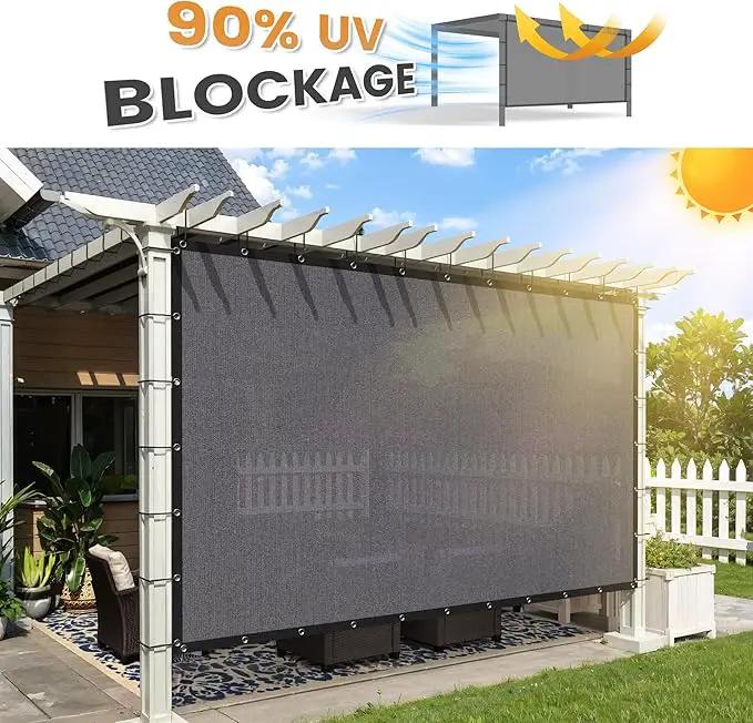 VICLLAX Shade Fabric Sun Shade Cloth with Every 2 FT Grommets for Patio Garden Pergola Cover Canopy 11x14 FT, Grey by GreenHaven Gardens