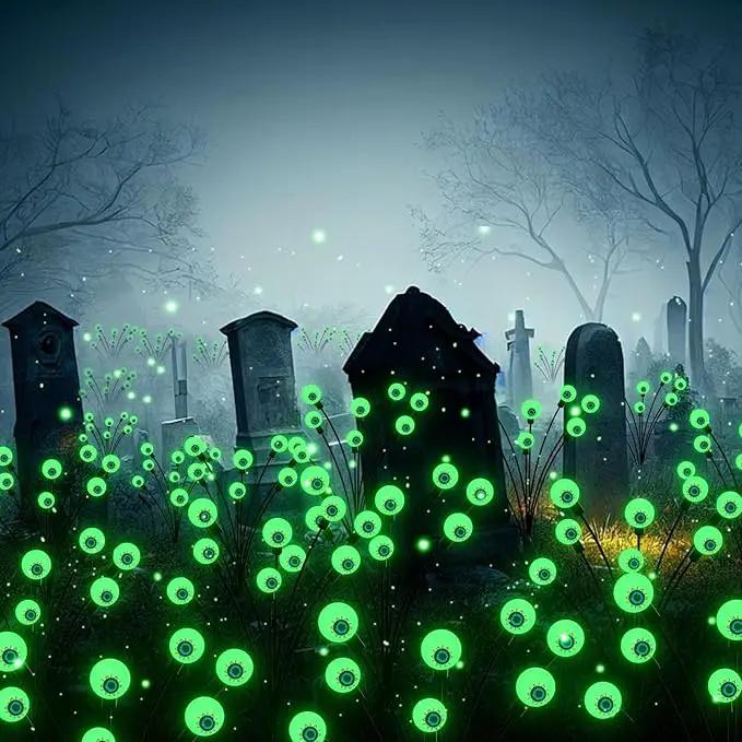 Halloween Decorations Outdoor Solar Scary Eyeball Lights, 4-Pack 32 LED Solar Garden Lights, Waterproof Halloween Night Light Spooky Pathway Lights for Yard Patio Lawn Party by GreenHaven Gardens