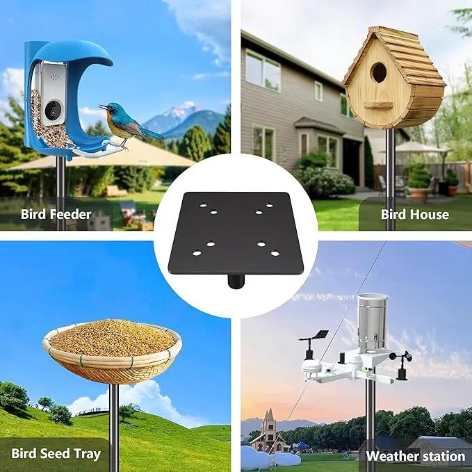 Bird Feeder Pole Stand,95 Inch Bird House Pole for Outdoors Heavy Duty,5 Base Prongs Adjustable Birds Feeder Stand for House by GreenHaven Gardens