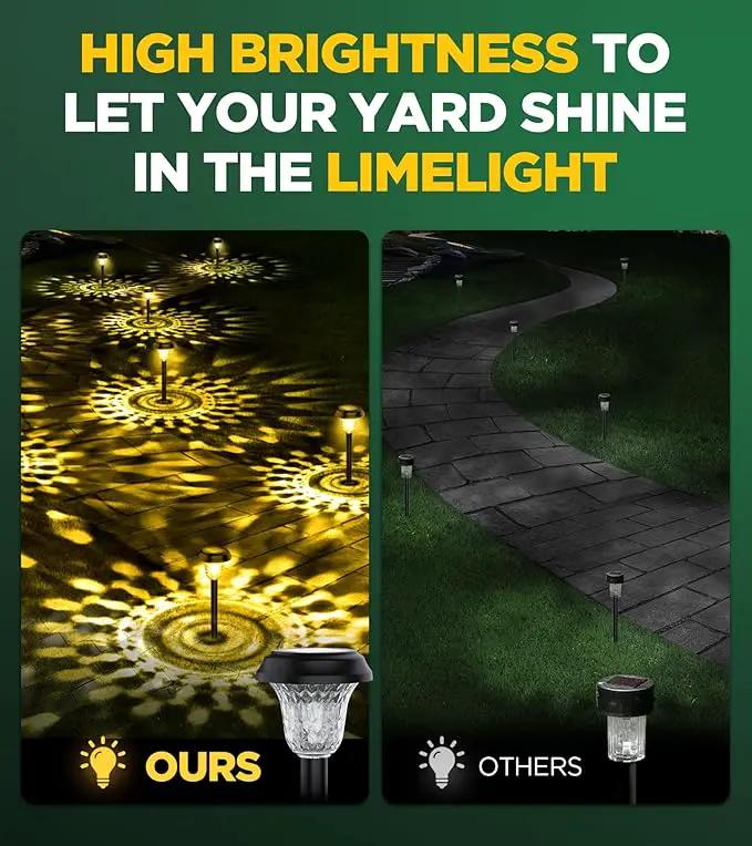 10 Pack Ultra Bright Solar Lights Outdoor Waterproof, from Dusk to Dawn Up to 12H Solar Light for Outside, Auto On/Off Solar Powered Garden Pathway Lights, Landscape Lighting (Warm White) by GreenHaven Gardens