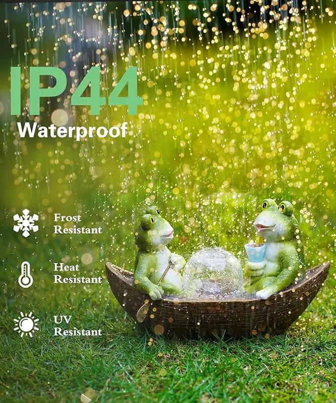 Solar Frogs Boating Statue Garden Decor: Outdoor Sculpture Lights Decorations Art Ornament Yard Lawn Backyard - Ideal Gifts for Women Mom Grandma by GreenHaven Gardens