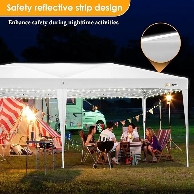 HOTEEL 10x20 Pop up Canopy with Sidewalls, One Push Outdoor Tents for Parties Waterproof Canopy Tent with Reinforce Rod, Easy Setup Event Tent with Sandbag for Backyard, Camping, Wedding, White by GreenHaven Gardens