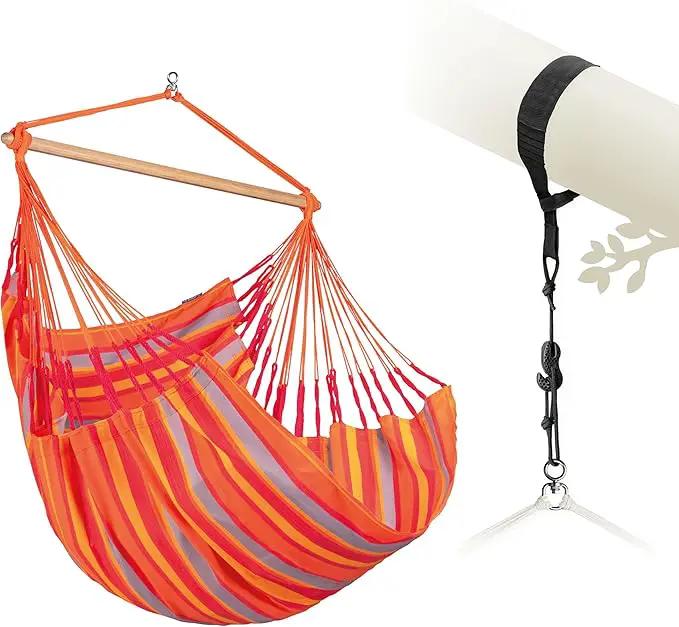 LA SIESTA® Large Comfort Domingo Hammock Chair Swing & Tree Mount Kit - Suspension Kit for Trees Beams Posts - Weatherproof, Outdoor Indoor Hammock Swing - Hanging Chair for Bedroom Patio - Toucan by GreenHaven Gardens
