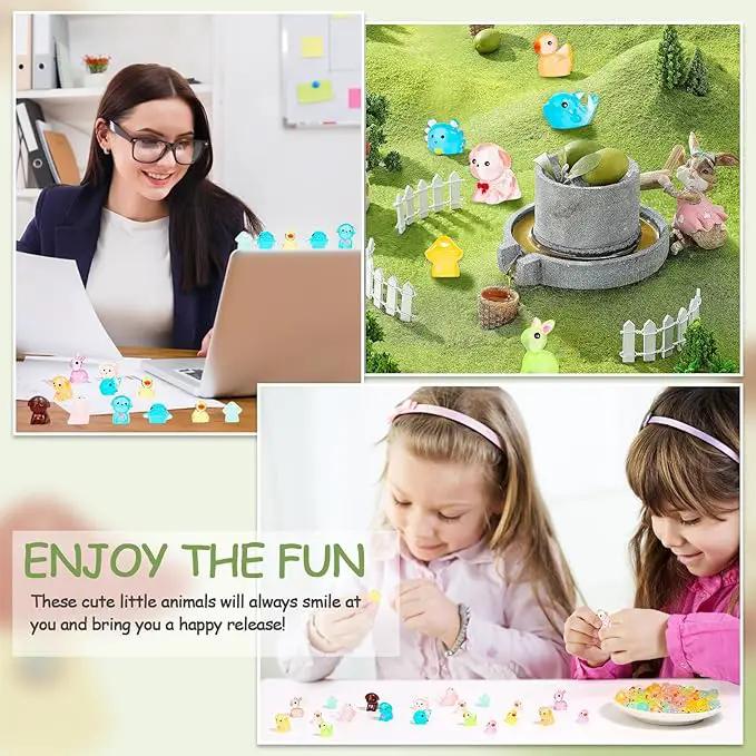 126PCS Mini Resin Ducks Animals Luminous Tiny Duck Animals Bulk Figures to Hide Glow in The Dark for Miniature Fairy Garden Accessories Micro Landscape Aquarium Potted Ornament Outdoor Decor by GreenHaven Gardens