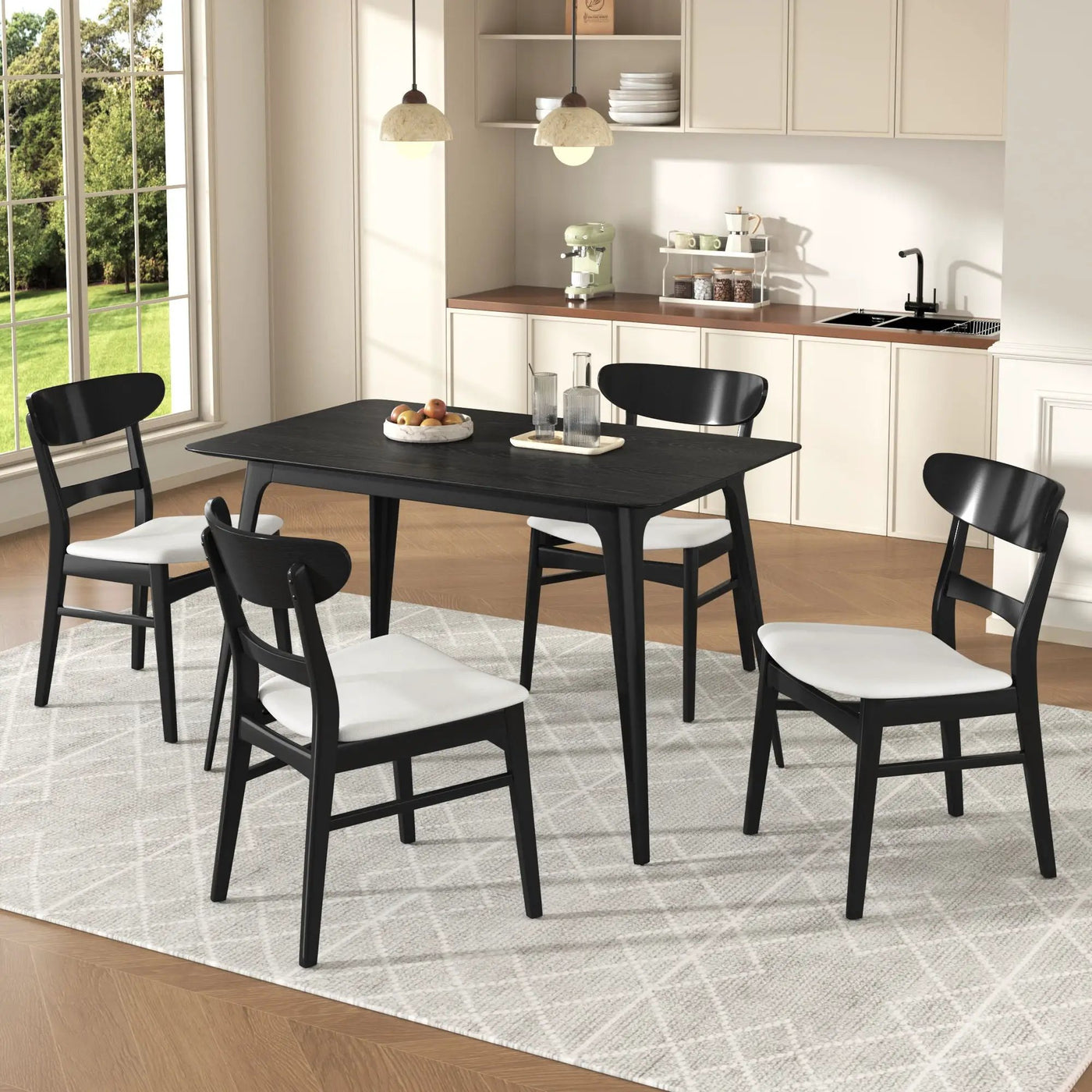 5 Piece Dining Set With Table And 4 Upholstered Chairs by HouseOfZazla