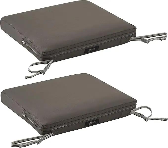 Classic Accessories Ravenna Seat Cushion, 17"W x 15"D x 2"Thick, Dark Taupe by GreenHaven Gardens