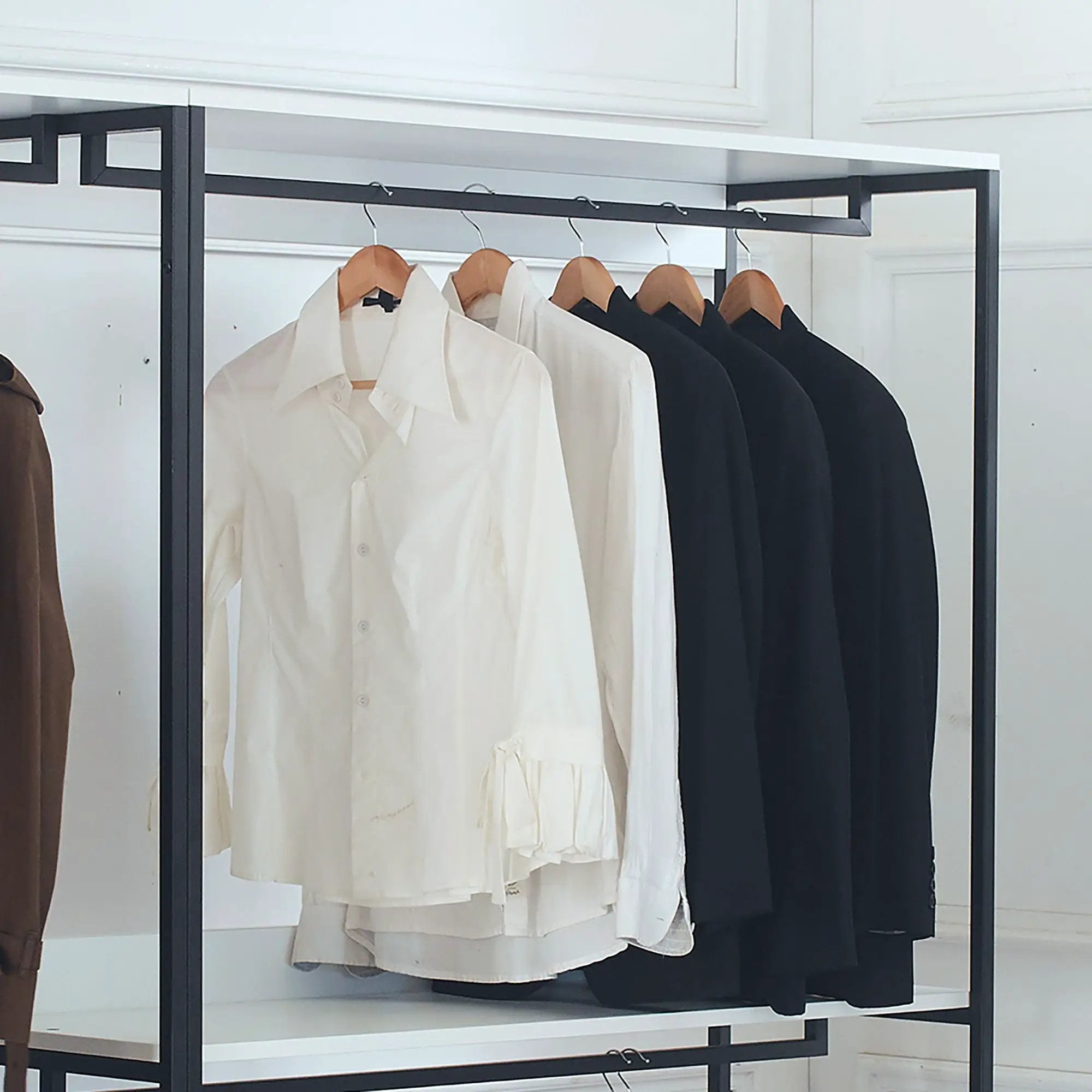 Fiona - Freestanding Walk-In Closet System, Extra Storage Space - White by HouseOfZazla