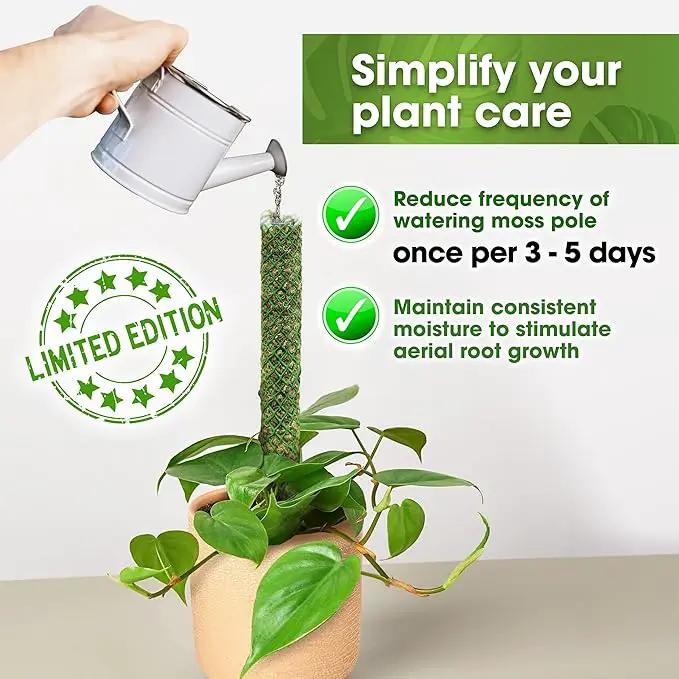 DUSPRO Self-Watering Natural Green Forest Moss Pole, Easy to Use Moss Sticks for Indoor Plants, Climbing Plant Support Stake with Self-Watering Feature, Moss Pole Monstera Plant Support 2pcs 23'' by GreenHaven Gardens