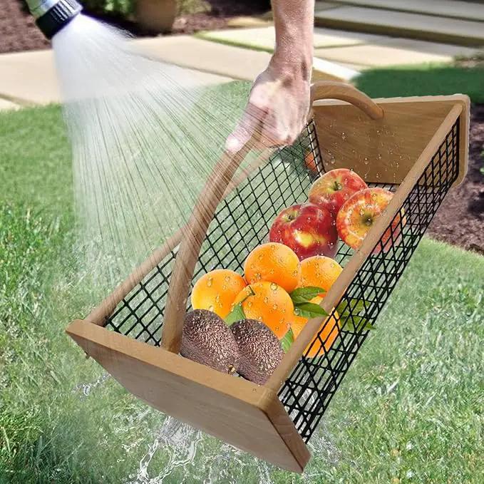 Garden Hod Harvest Basket, Durable Wooden Gardening, Supply Suitable For Kitchen, Picnic And Outdoor Picking by GreenHaven Gardens