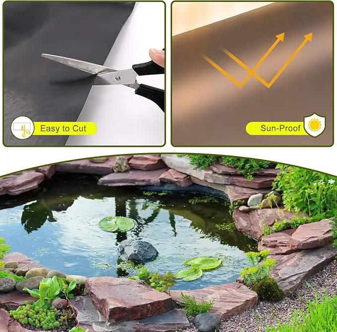 7 x 10 FT Pond Liner, 20 Mil Pond Liners for Outdoor Ponds, HDPE Pond Liner Easy Cutting Puncture Resistant, Pond Liners for Water Garden Fountain Waterfall, Koi Fish Aquaculture Pond by GreenHaven Gardens