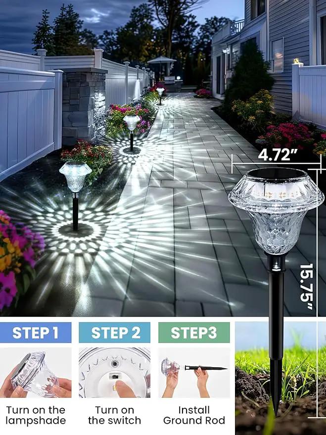 SOLPEX Solar Pathway Lights Garden Decor for Yard, Garden Lights Solar Powered Waterproof Landscape Lighting, Solar Outdoor Lights Porch Decor for Path Walkway Driveway (6 Pack Cold White) by GreenHaven Gardens