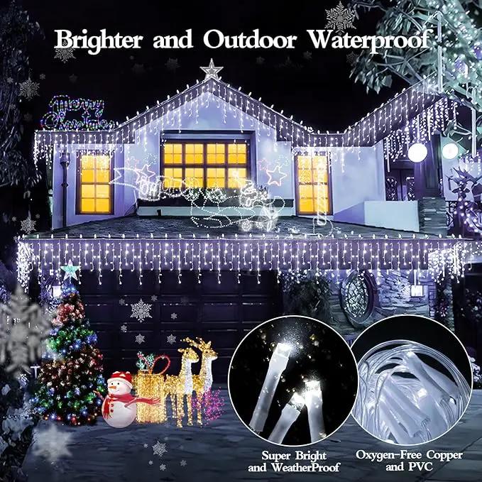 98FT 960LED Christmas Lights Waterproof 8 Modes Christmas Lights Outdoor Decoration with Memory and Timer Hanging Fairy Lights Plug-in Curtain String Lights for Holiday Party Wedding Home by GreenHaven Gardens