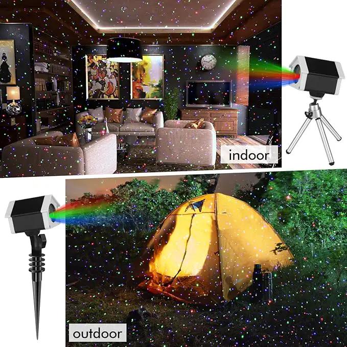 Christmas Laser Lights, Outdoor Garden Laser Lights Star Projector with Moving Firefly for Outdoor, Indoor, Christmas, Holiday (Red Green Blue) by GreenHaven Gardens