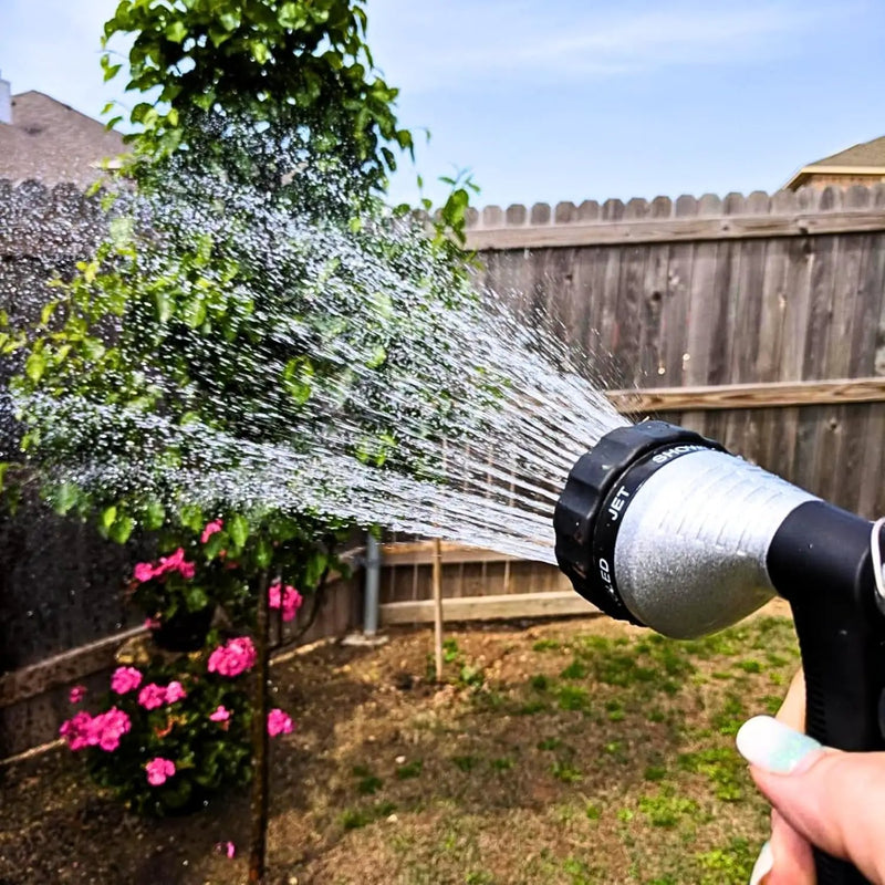 GREEN MOUNT Water Hose Nozzle Spray Nozzle, Metal Garden Hose Nozzle with Adjustable Spray Patterns, Perfect for Watering Plants, Washing Cars and Showering Pets by GreenHaven Gardens