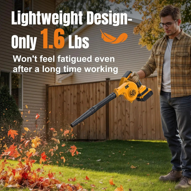 DeForce Electric Leaf Blower Cordless for Dewalt 20v Max Battery, 4 in 1 Blower, 3 Speed Modes, 190 MPH, Battery Powered Leaf Blower w/Extended Tube for Leaves, Lawn Care, Patio, Dust(Bare Tool Only) by GreenHaven Gardens