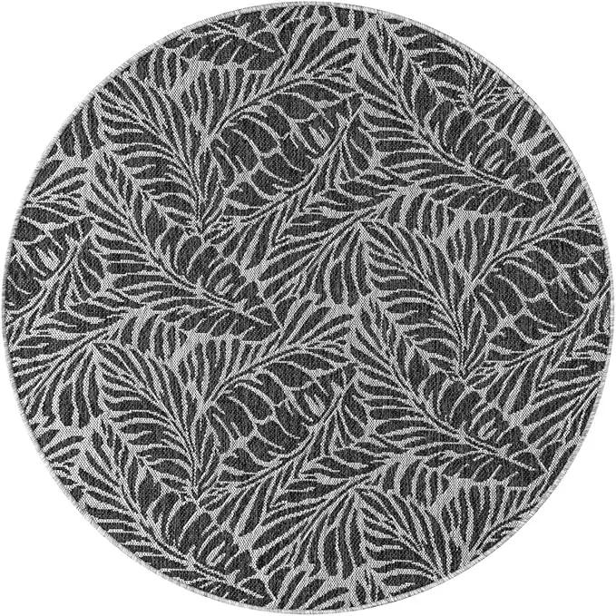 Keen Home Design Terrace Outdoor Round Rug - 8ft Round Washable Indoor/Outdoor Rug for Patio, Kitchen, Balcony, Beach, Garden, Deck and Porch, Size: 7'7" Round by GreenHaven Gardens