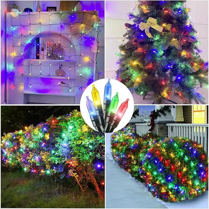 LED Christmas Net Lights for Bushes Outdoor,100 LED 5ftx5ft Waterproof 8 Modes Connectable Mesh Lights for Bushes,Garden,Yard,Trunk,Outdoor Christmas Decorations by GreenHaven Gardens
