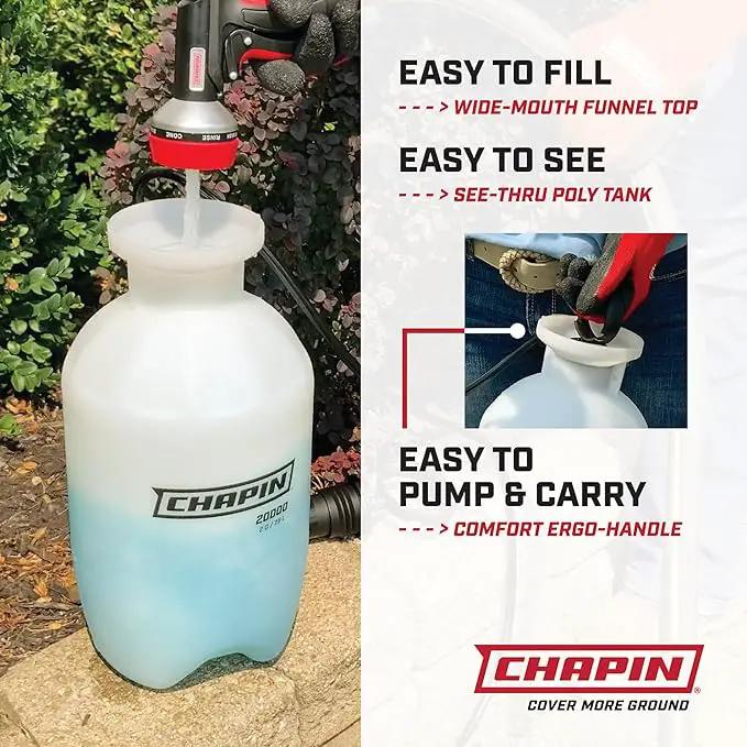Chapin 20024: Value Pack, 2-Pack, 2-Gallon SureSpray Lawn and Garden Poly Tank Sprayer with Anti-Clog Filter for Yard, Lawn, Weeds, and Plants, Translucent White by GreenHaven Gardens
