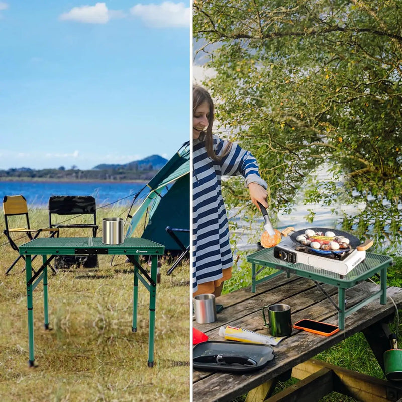 Small Folding Table, Easy for Storage, Compact and Portable Picnic Table for Grill, Outdoor Camping, Garden, Patio, Dining, BBQ, Party, Market, 2Ft (Small, Green) by GreenHaven Gardens