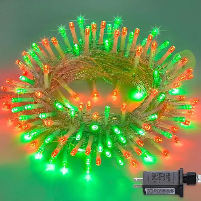 JMEXSUSS Connectable Red and Green Christmas Lights, 8 Modes 100 LED Twinkle String Lights Indoor, Clear Wire Plug-in String Lights Outdoor Waterproof by GreenHaven Gardens