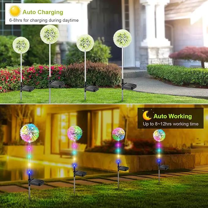 Outdoor Solar Lights, 6 Pack Solar Garden Lights with Bigger Dandelion Flowers, Waterproof Garden Decor Outdoor Solar Flower Lights for Yard, Patio, Pathway Decoration by GreenHaven Gardens