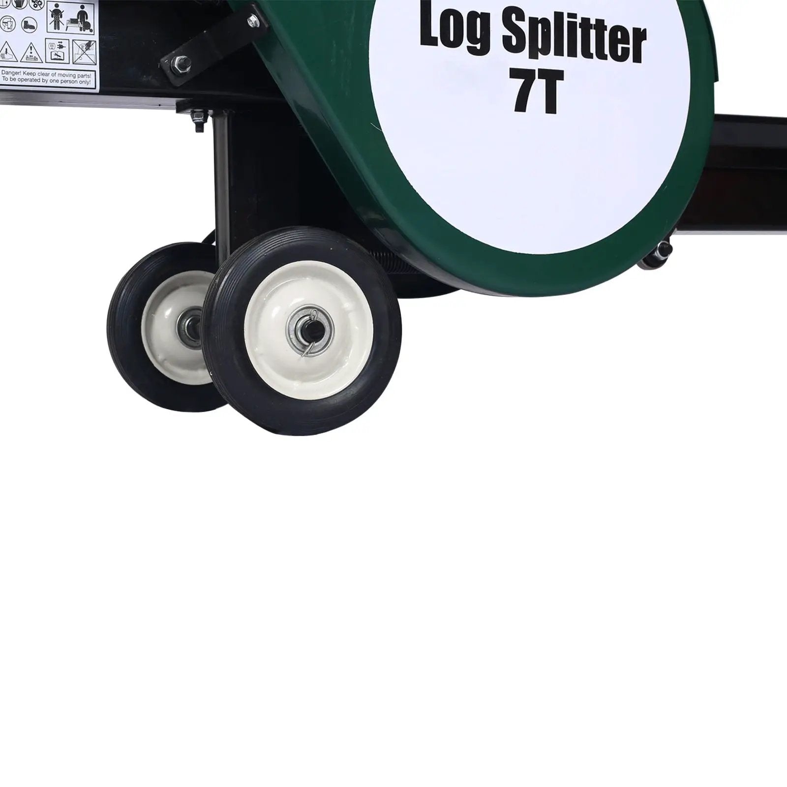 Double Flywheel Electric Log Splitter 7 Ton Portable Firewood Machine Steel - Black by HouseOfZazla