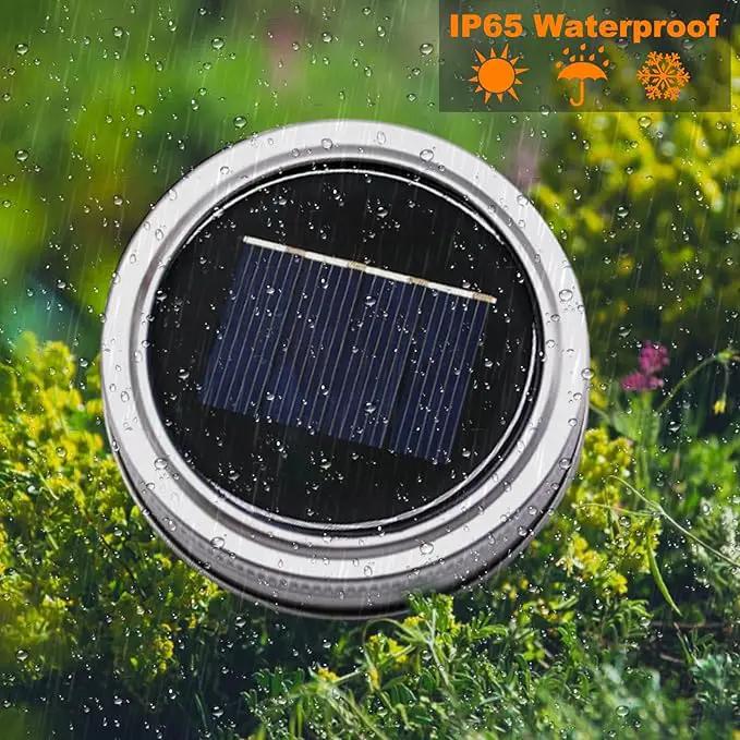 Solar Mason Jar Lid Lights, 10 Pack 30 LED Waterproof String Fairy Star Firefly Jar Lids Lights with Hangers for Patio Garden Yard Lawn Party Wedding Christmas Decoration (Jars Not Included) by GreenHaven Gardens