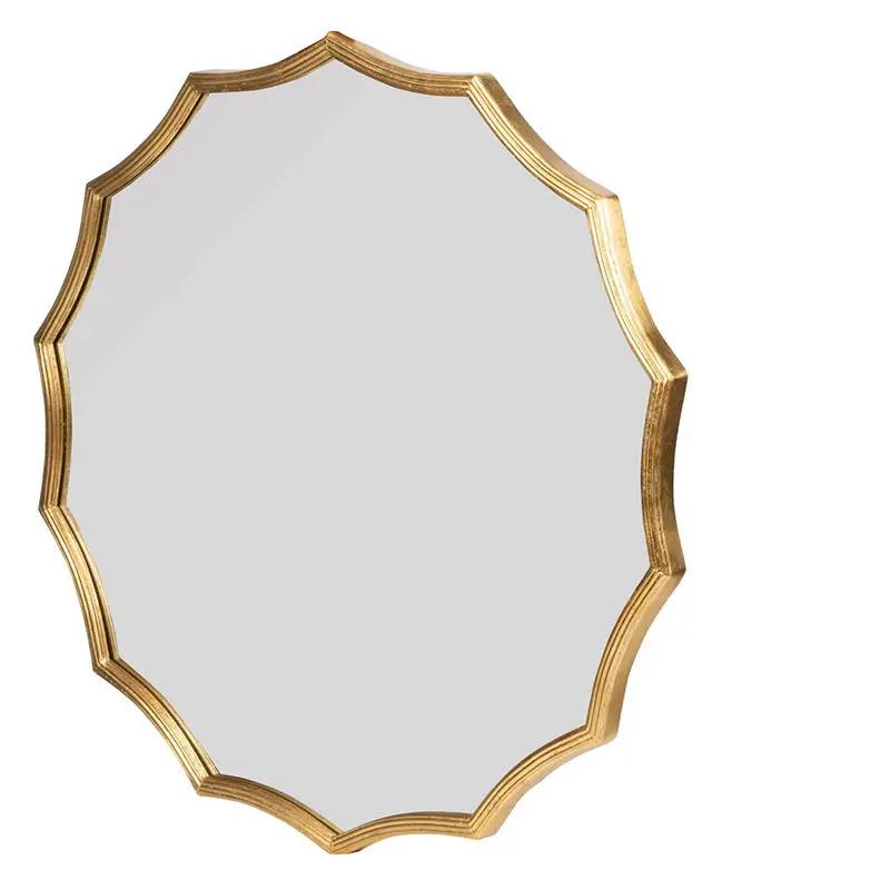 Round Sunburst Wall Mirror With, Wall Decor Mirror For Entryway Bedroom Living Room - Gold by Unique Piece Furniture