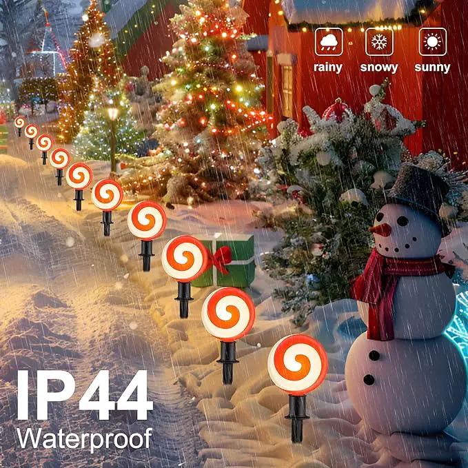 Ultimate Unicorn Christmas Decoration Lollipop Pathway Lights, Pathway Lights Decoration, Red Peppermint Lights Outdoor with Stakes, LED Lollipop Lights for Pathway Yard Sidewalk Garden Rooftop by GreenHaven Gardens