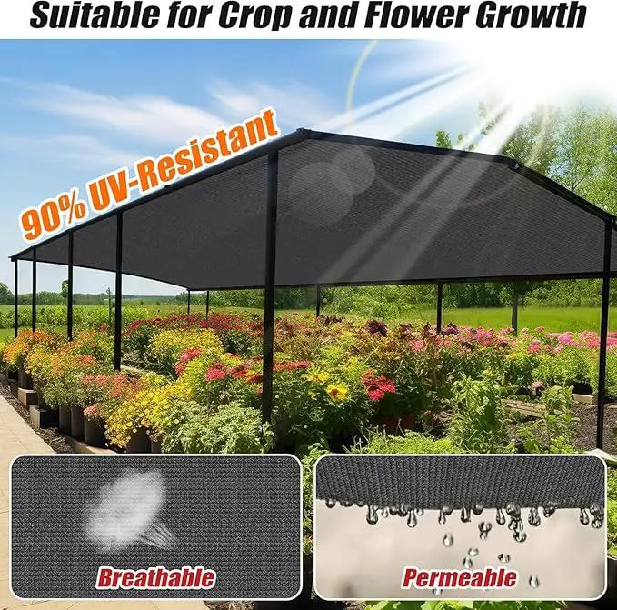 Outdoor 90% Sun Shade Cloth with Grommets, 10 X 22 FT Pergola Shade Cover for Garden Patio Carport Kennel Swimming Pool, Dark Grey (We Make Custom Size) by GreenHaven Gardens
