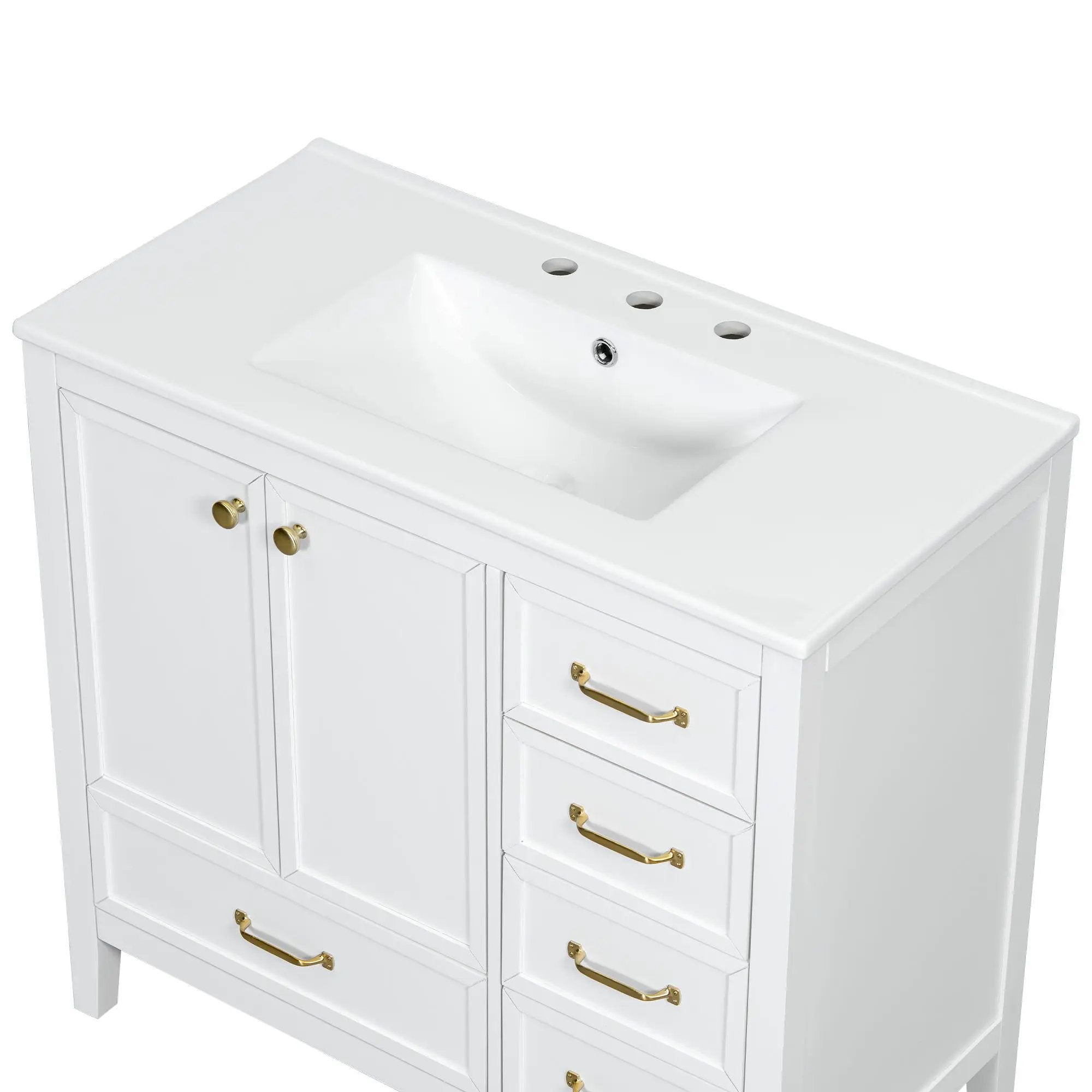 Elegant Vintage Bathroom Vanity With Sink and Soft Closing Drawers by HouseOfZazla